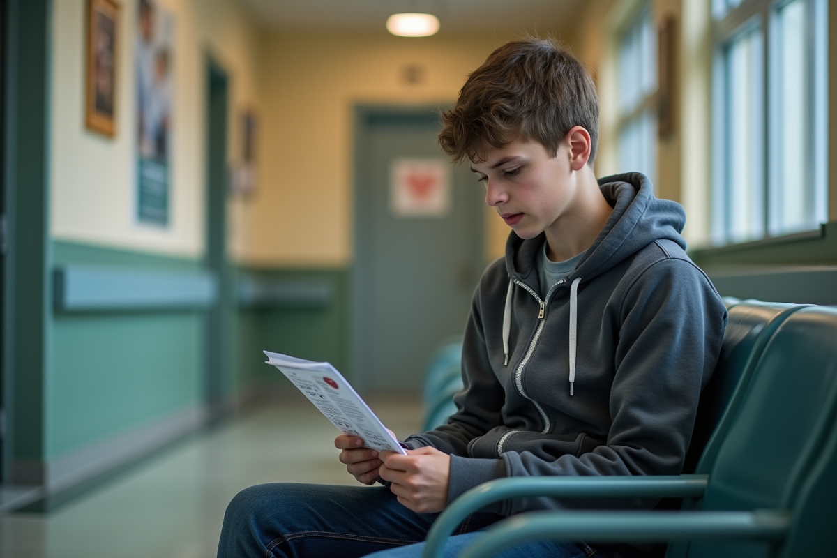 Adolescent dans la salle d