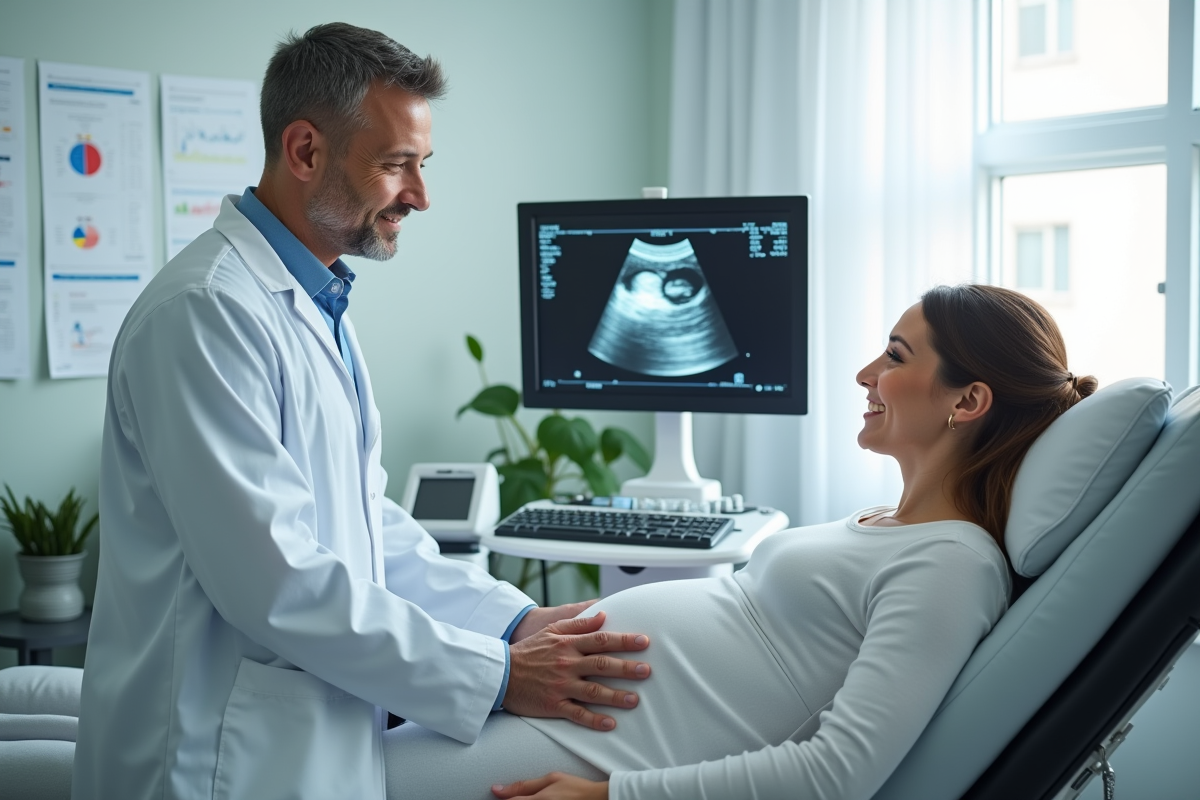 Gynécologue effectuant une échographie lors d