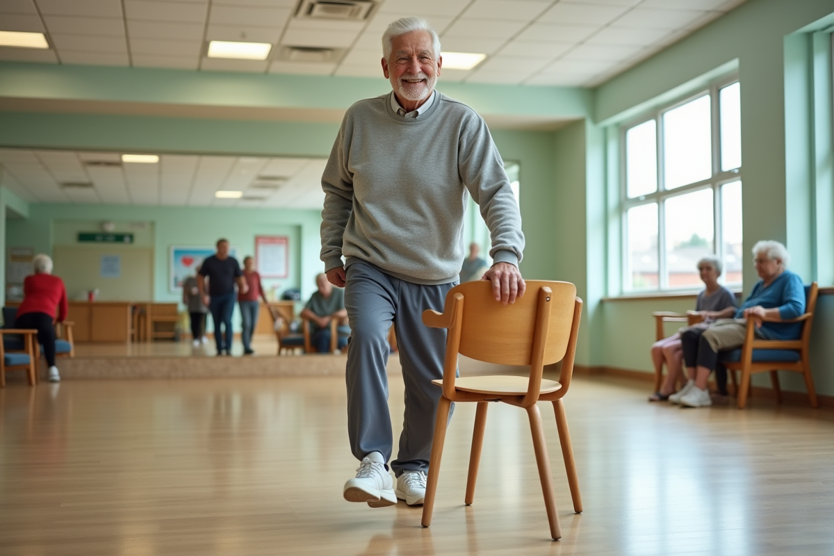 Homme âgé faisant un exercice d