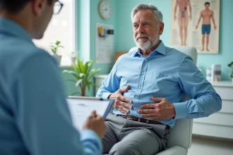 Patient en examen médical dans un cabinet moderne